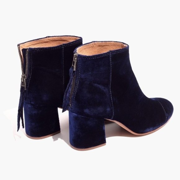 Madewell Shoes - Never Worn -- Madewell Jillian Boot in Blue Velvet - Sz 6.5